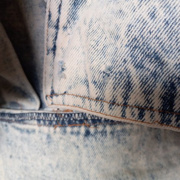 Vintage Fringe Denim Jacket Acid Wash Size L - Picture 8 of 16